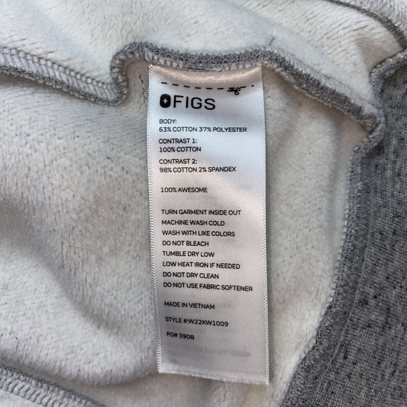 FIGS ON-SHIFT Women's Sz S Full Zip Hoodie Jacket Heathered Gray No Drawstrings - Picture 7 of 7
